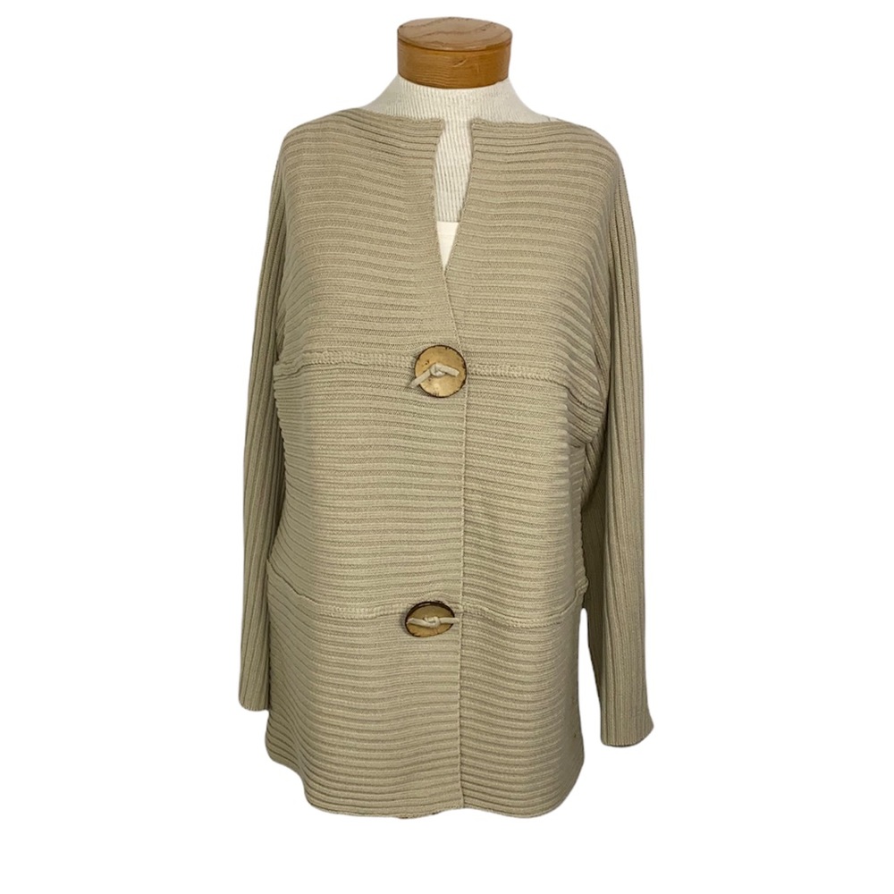 Modern Soul Lagenlook Tan Oversized Relax Fit Cardigan Sweater